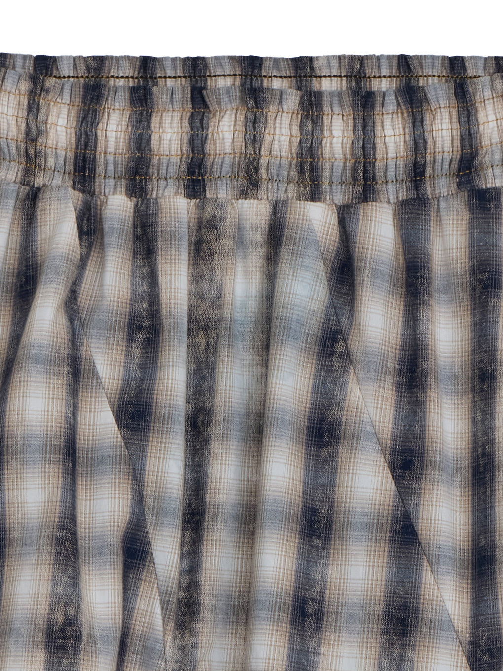UNEVEN CHECK SPIRAL SKIRT