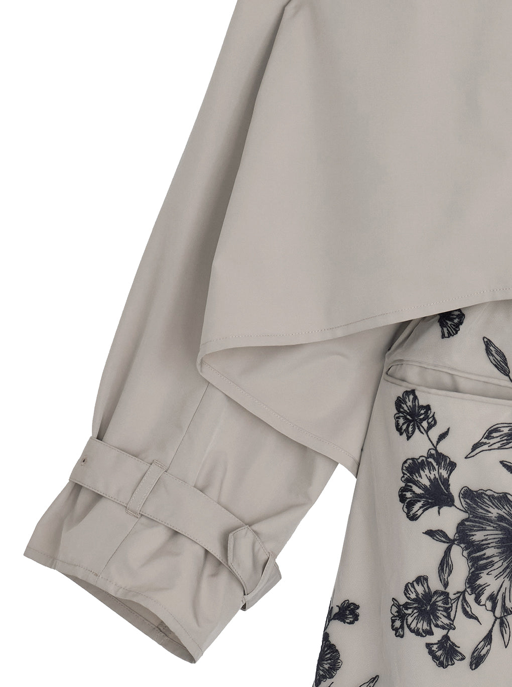 3WAY TULLE EMBROIDERY DOCKING TRENCH COAT