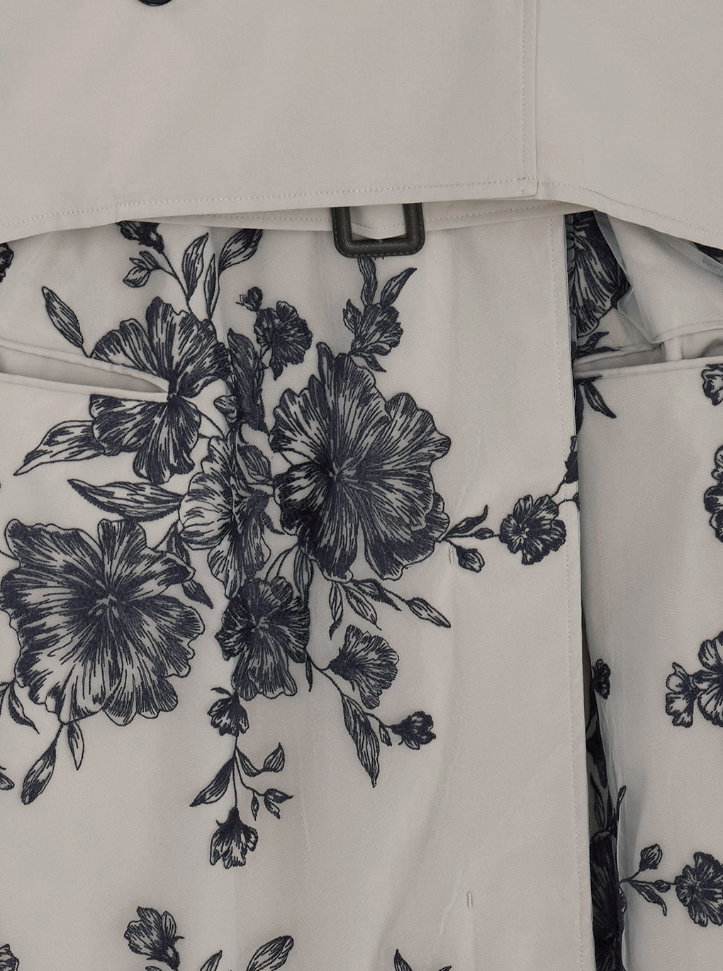 3WAY TULLE EMBROIDERY DOCKING TRENCH COAT