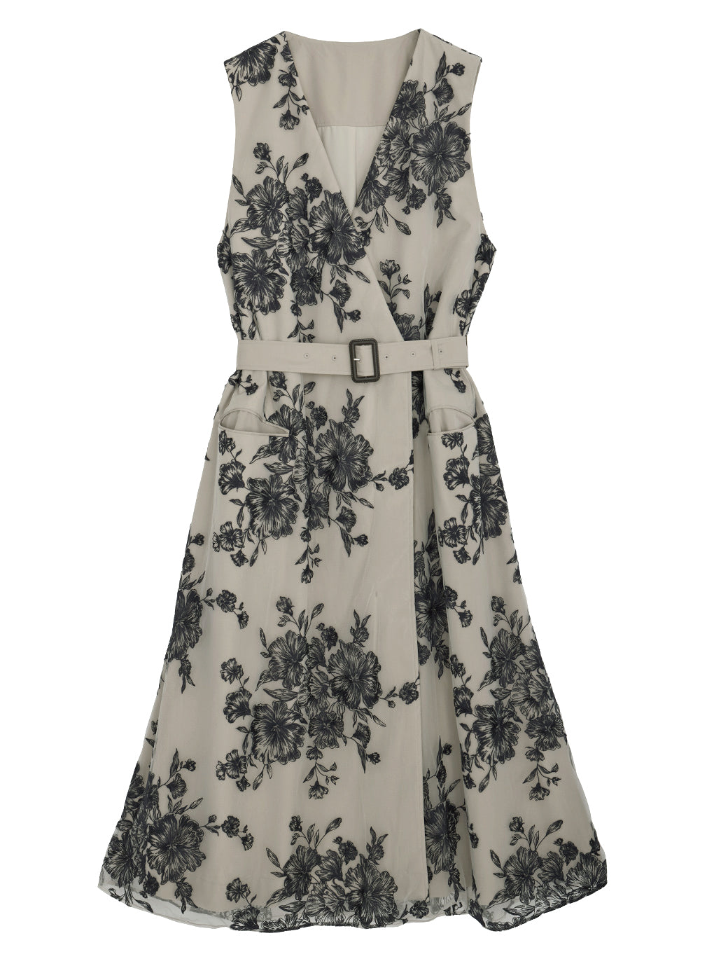 3WAY TULLE EMBROIDERY DOCKING TRENCH COAT