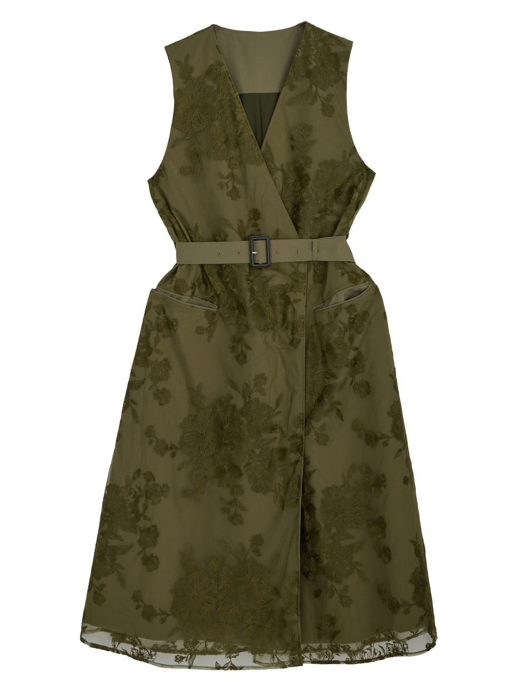 3WAY TULLE EMBROIDERY DOCKING TRENCH COAT