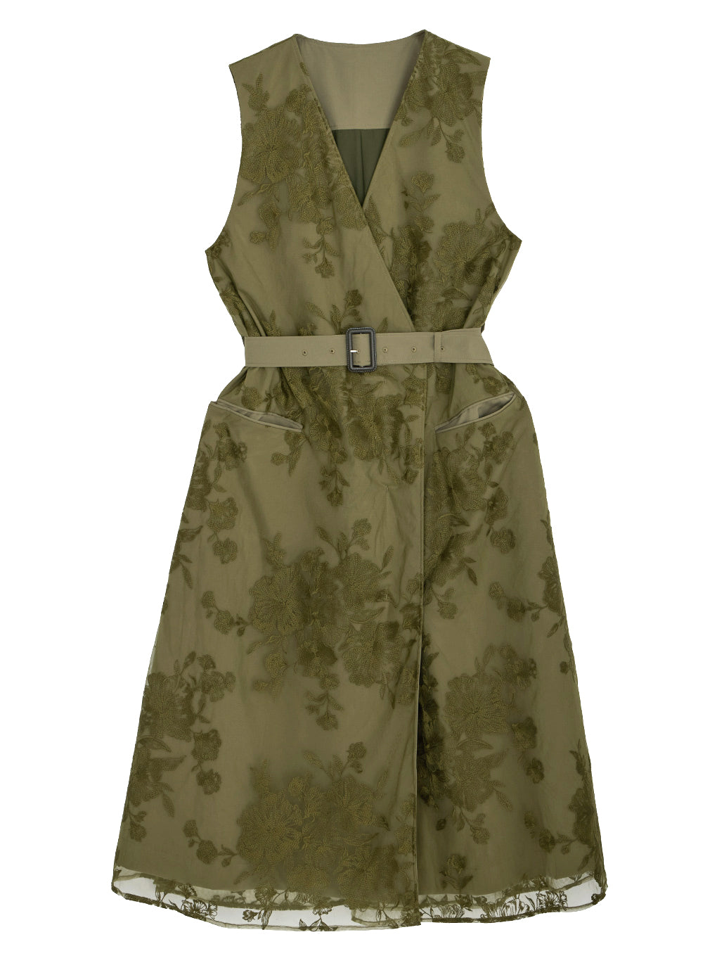 3WAY TULLE EMBROIDERY DOCKING TRENCH COAT