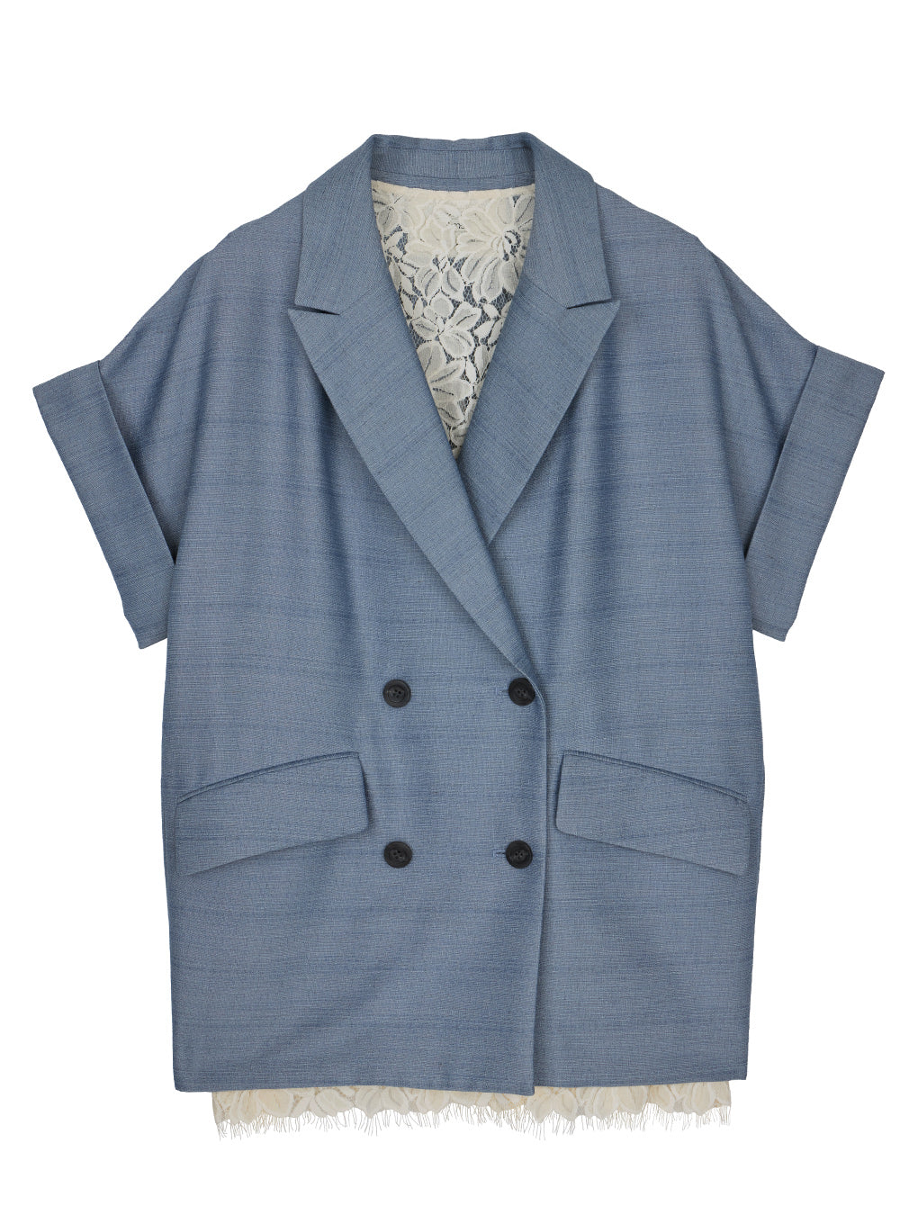 MELANGE LACE VEST LAYERED JACKET