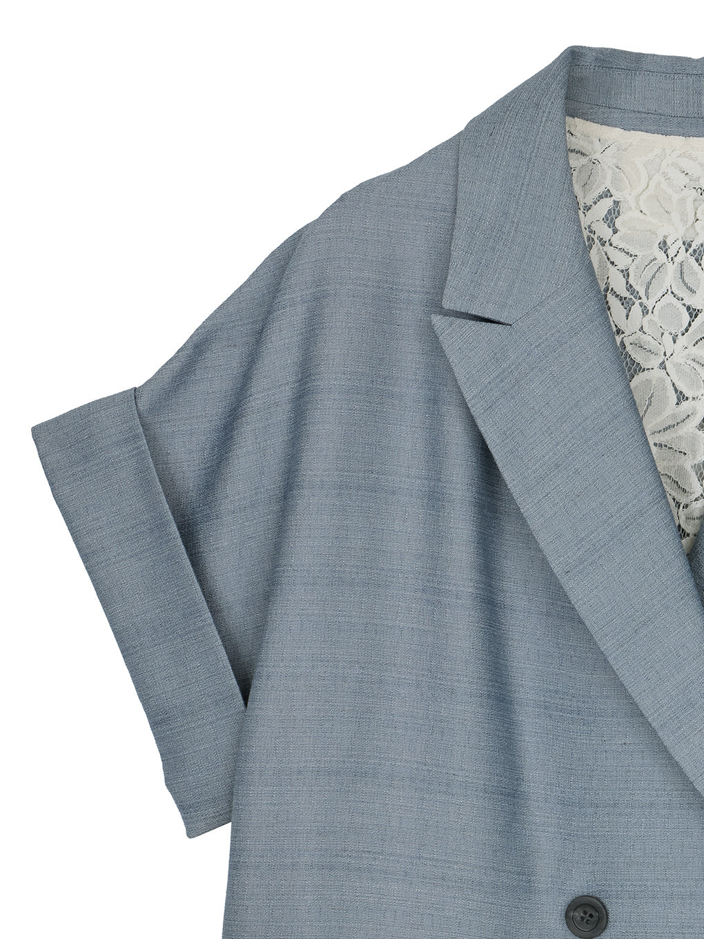 MELANGE LACE VEST LAYERED JACKET