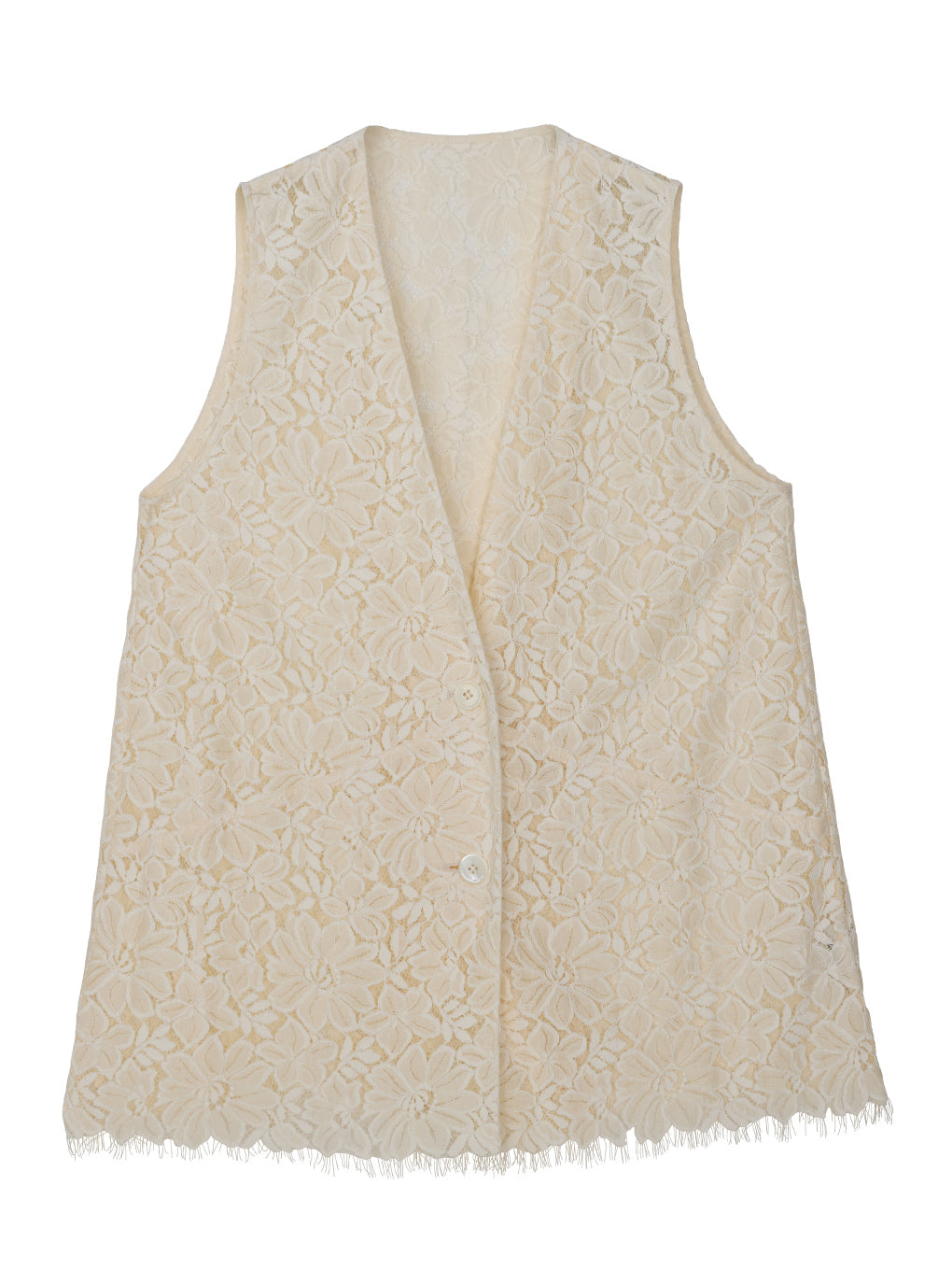 MELANGE LACE VEST LAYERED JACKET