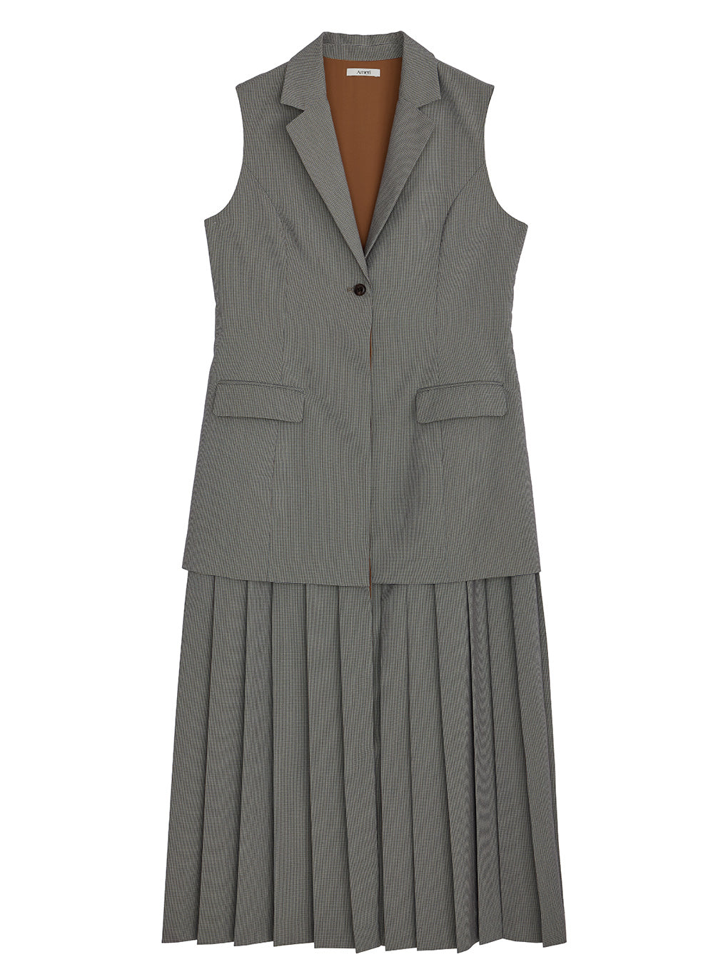 PLEATED SKIRT DOCKING SUIT DRESS