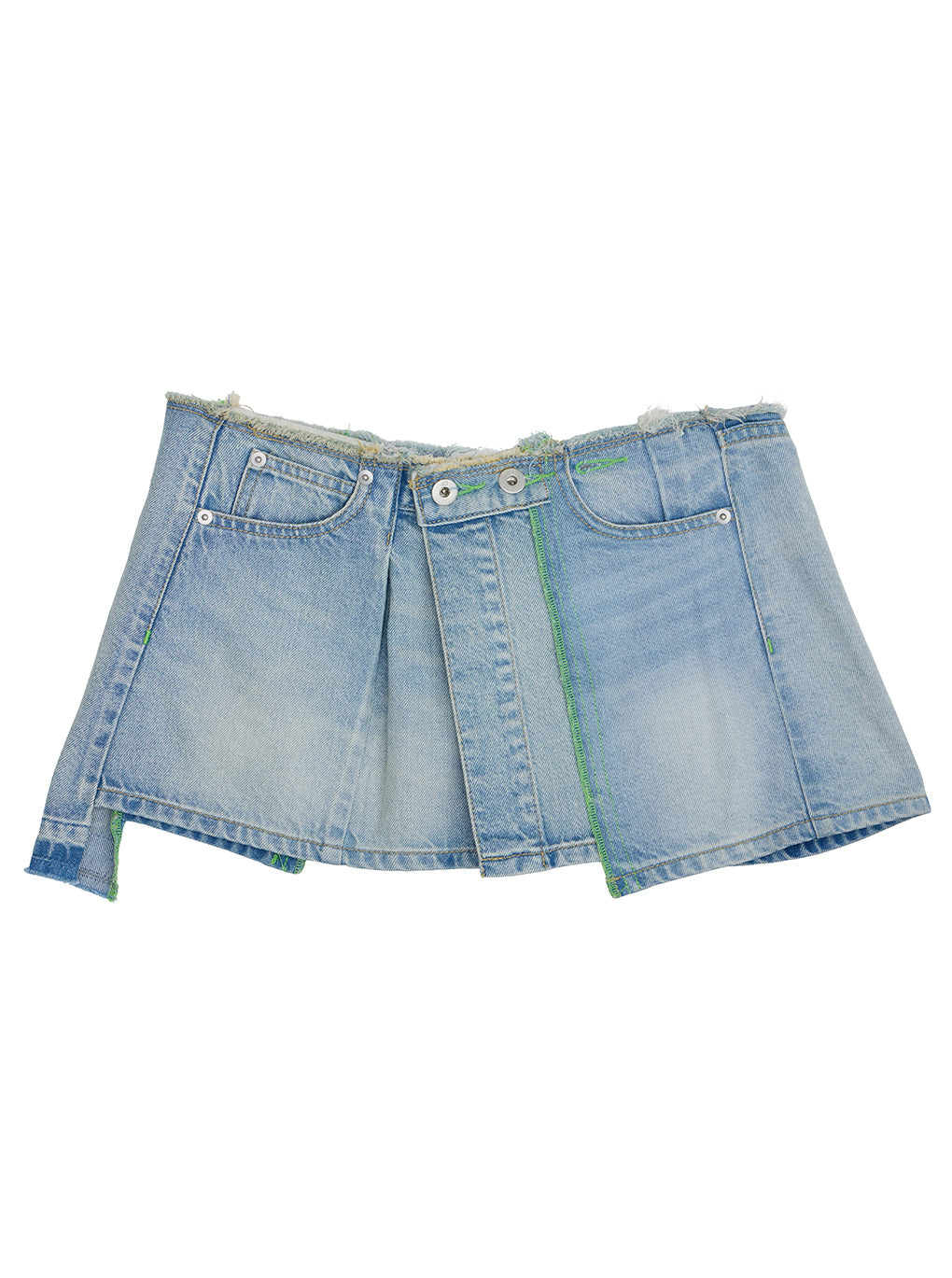 NEON STITCH REMAKE DENIM BELT