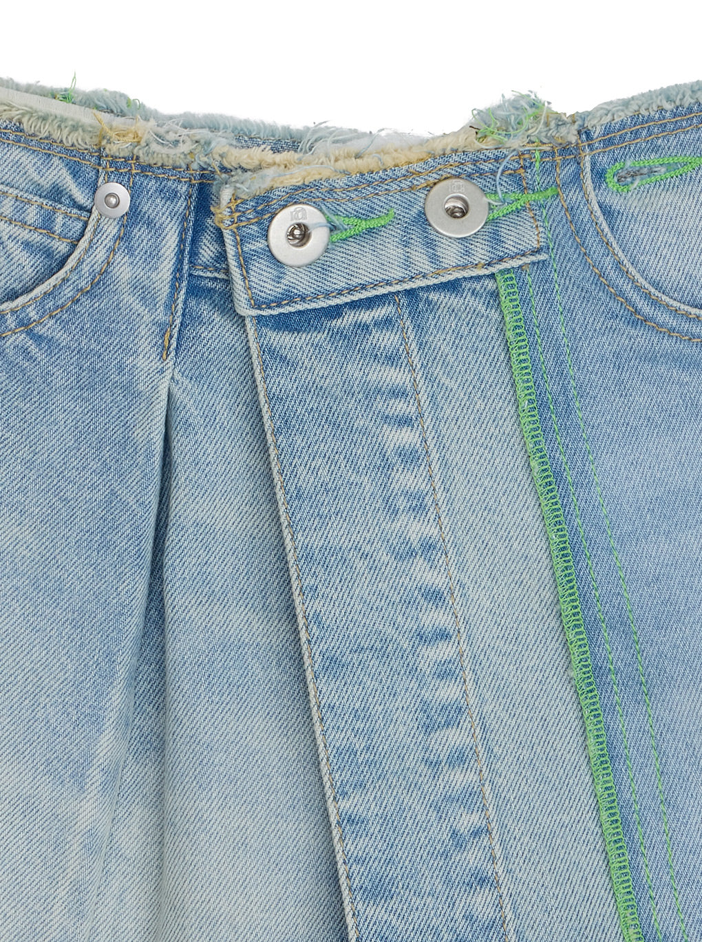 NEON STITCH REMAKE DENIM BELT