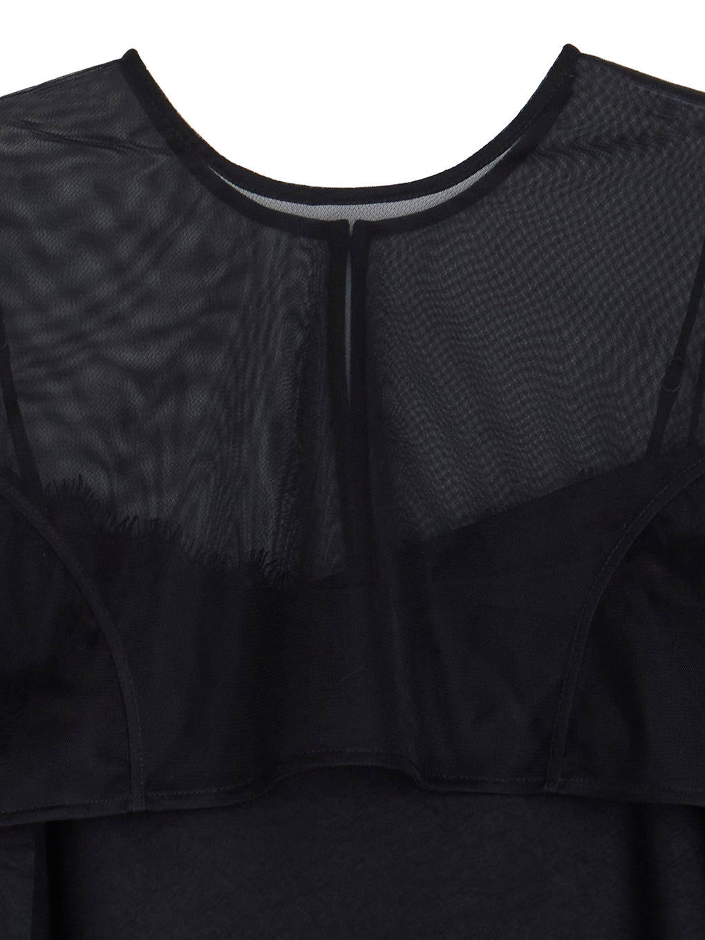 SHEER LAYERED SATIN DRESS