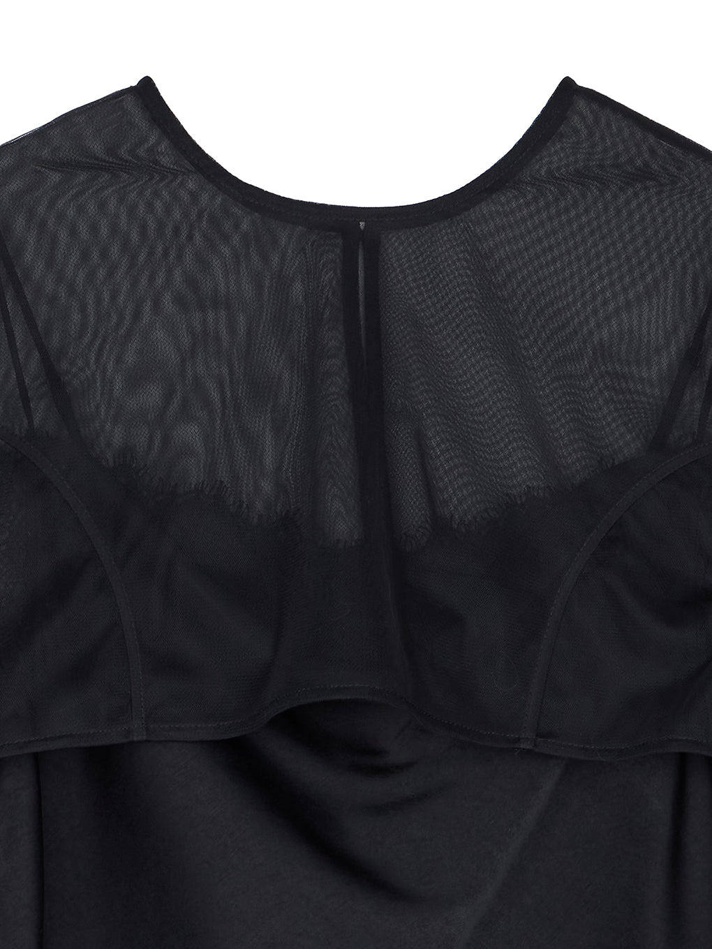 SHEER LAYERED SATIN DRESS