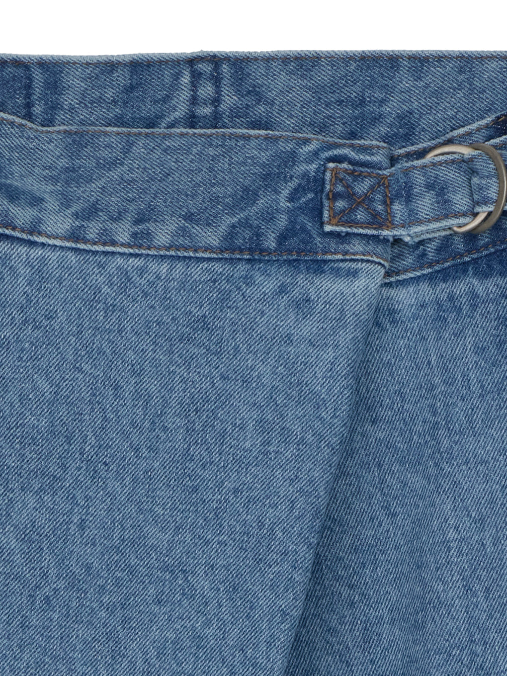WRAP DENIM WIDE PANTS