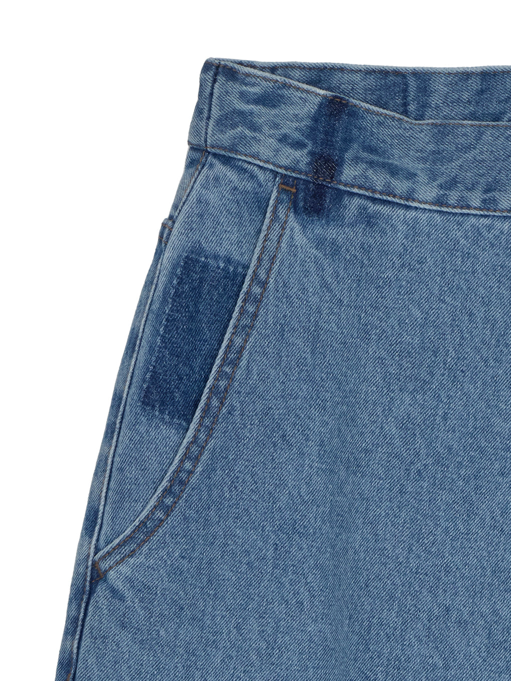 WRAP DENIM WIDE PANTS