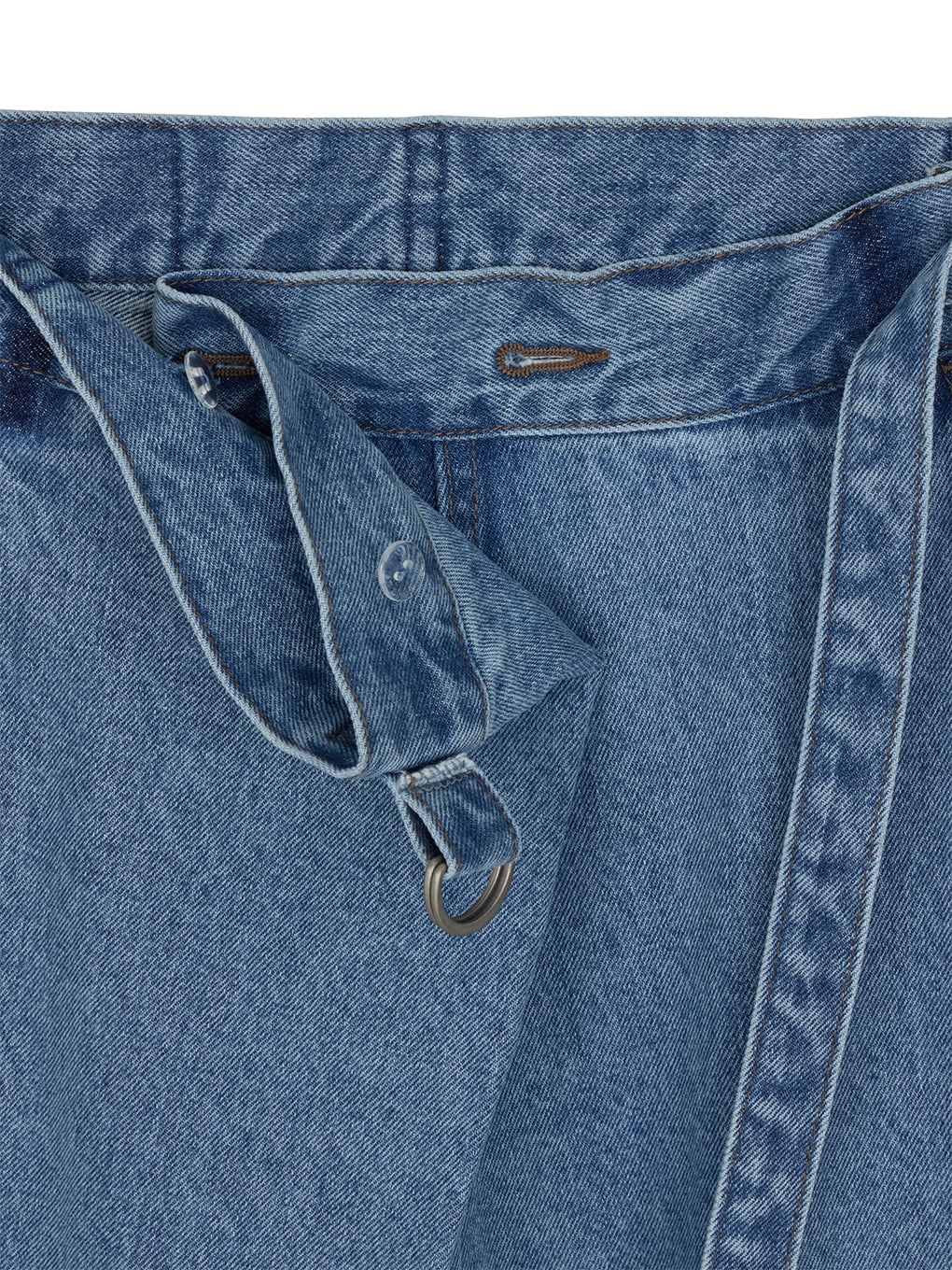 WRAP DENIM WIDE PANTS