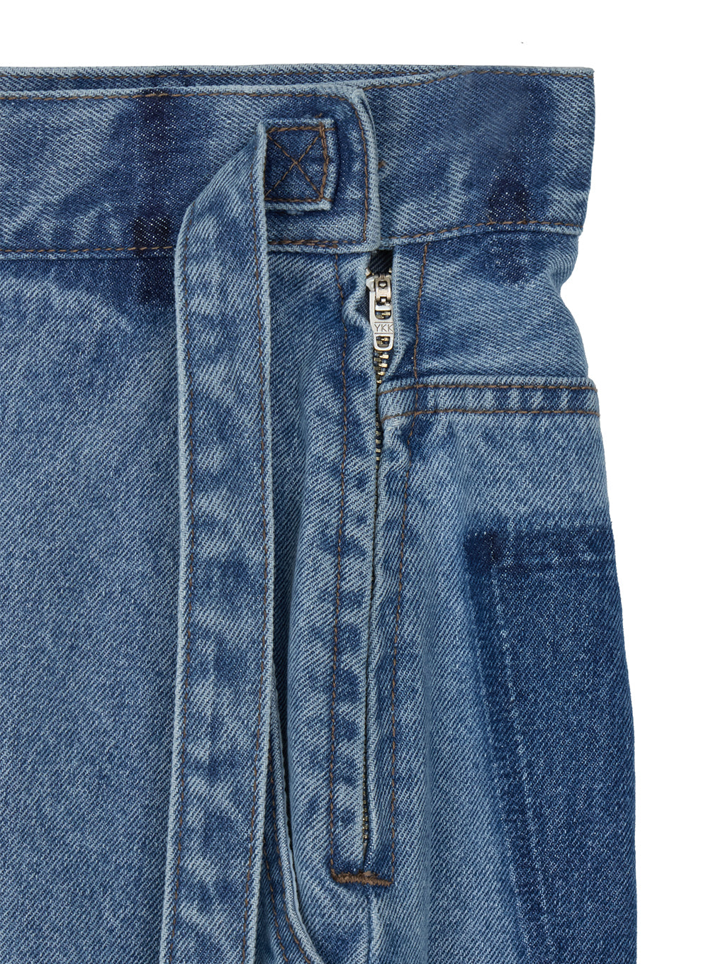 WRAP DENIM WIDE PANTS