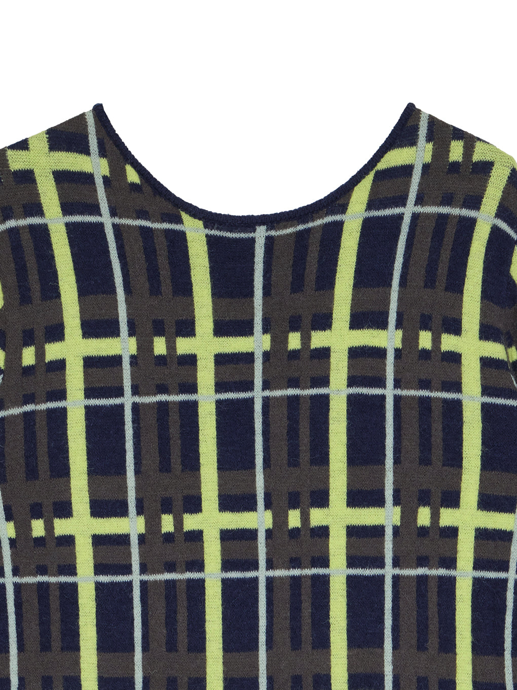 2WAY HANDWRITING CHECK KNIT DRESS