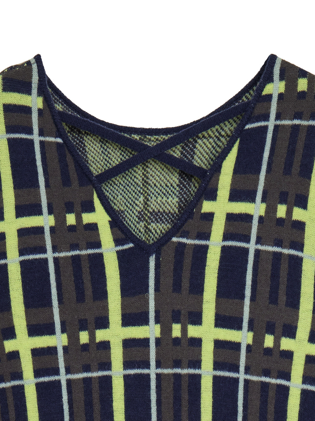 2WAY HANDWRITING CHECK KNIT DRESS