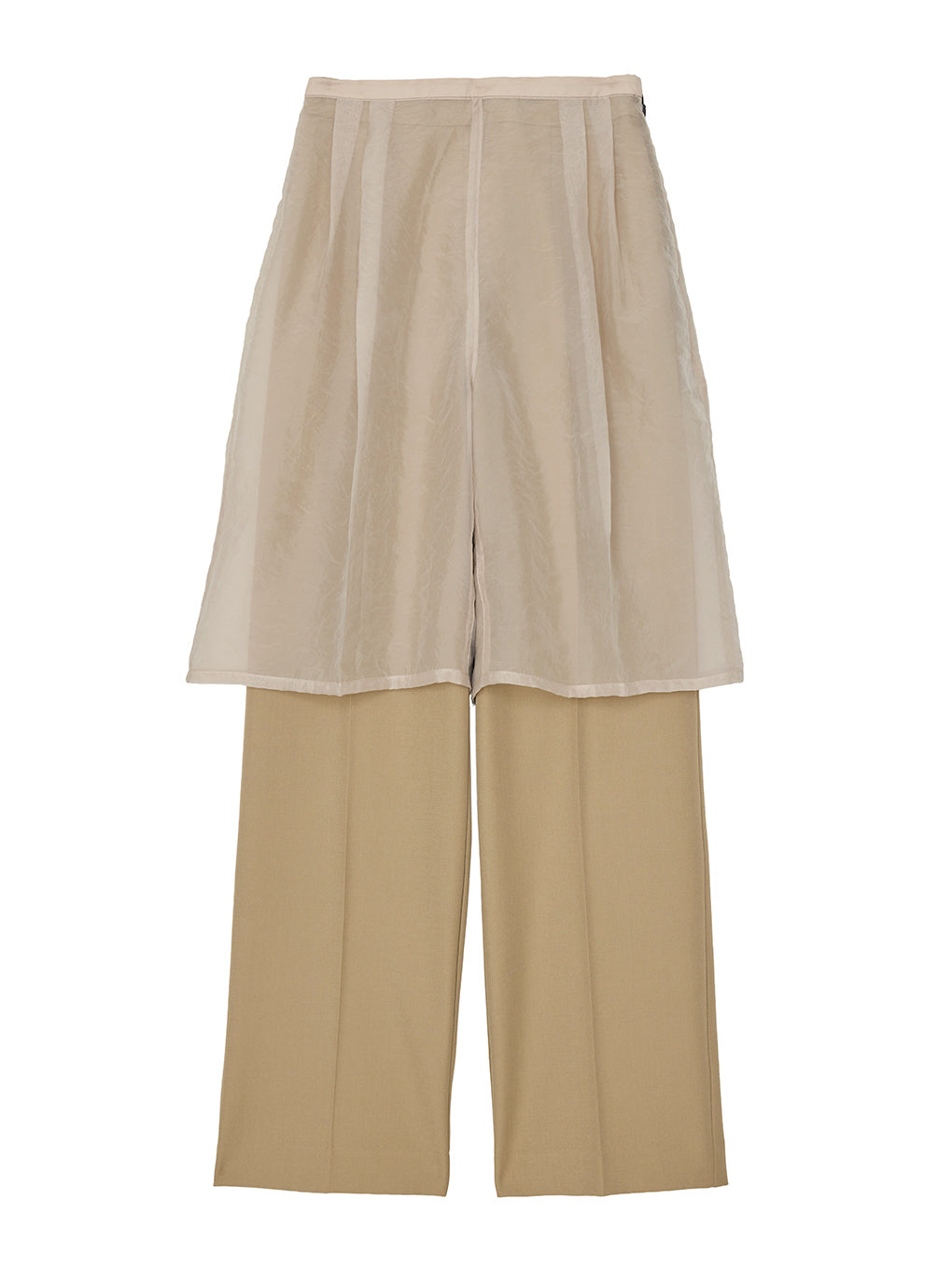 HALF SHEER LAYERED PANTS