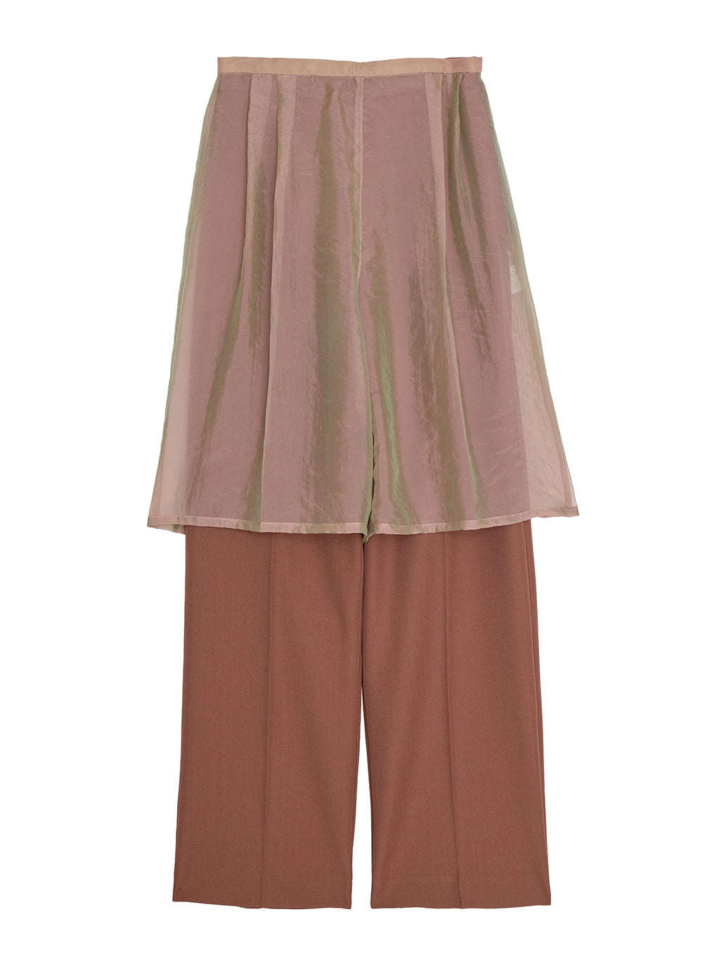 HALF SHEER LAYERED PANTS