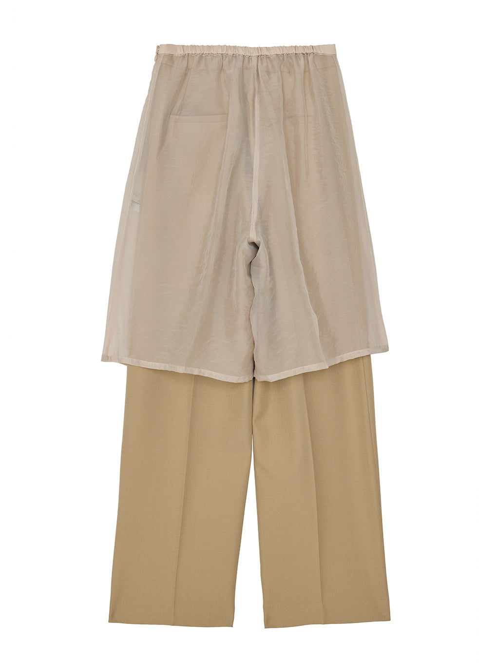 HALF SHEER LAYERED PANTS