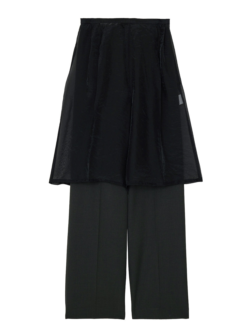HALF SHEER LAYERED PANTS