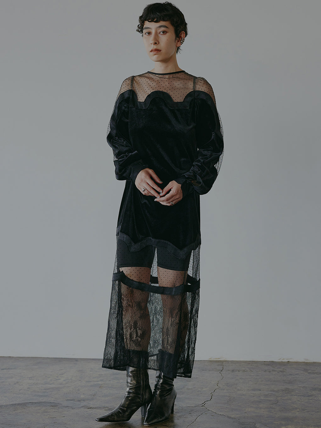 WAVE SWITCH SHEER DRESS