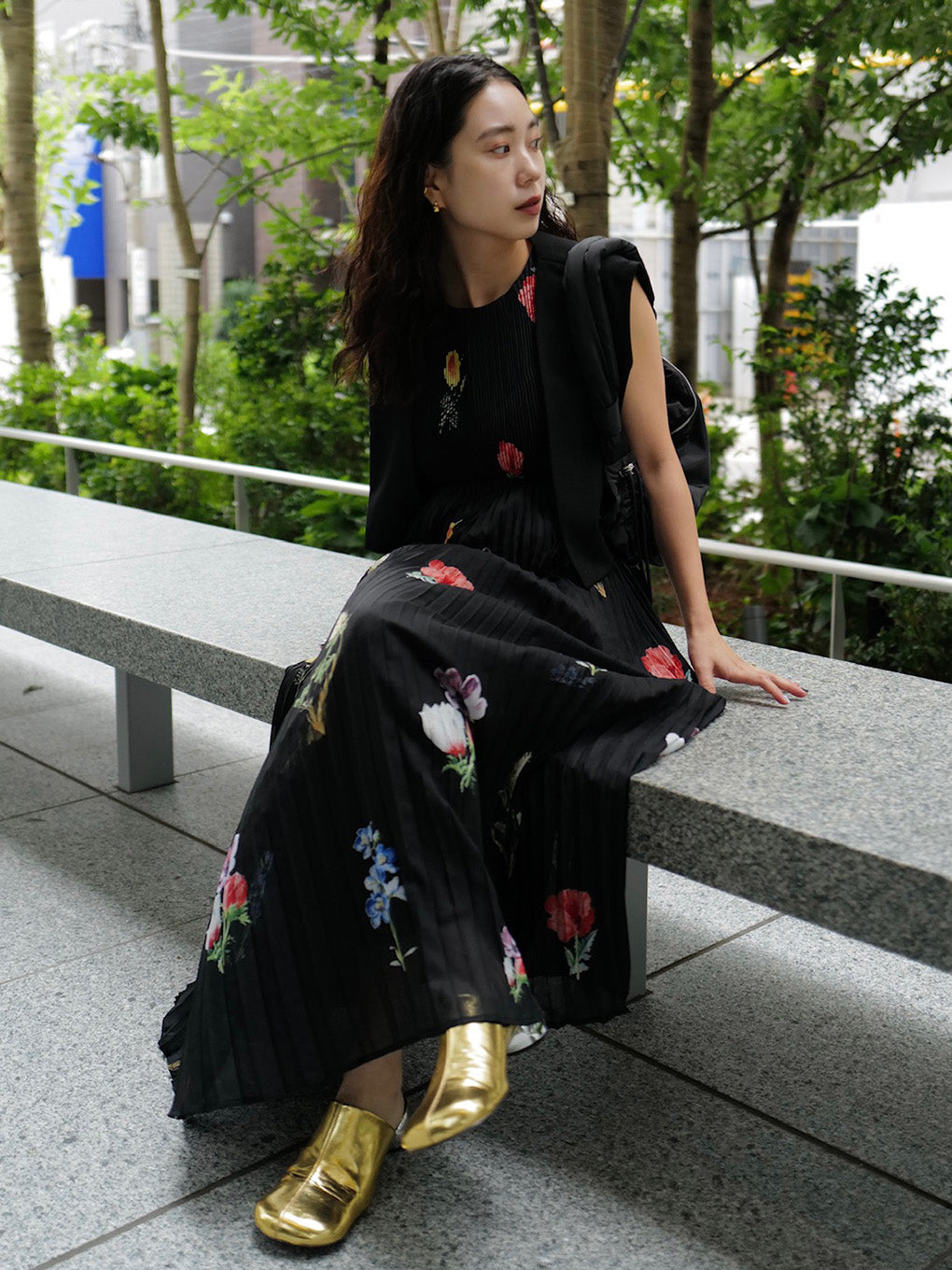 EMMA VEST SET PLEATS DRESS