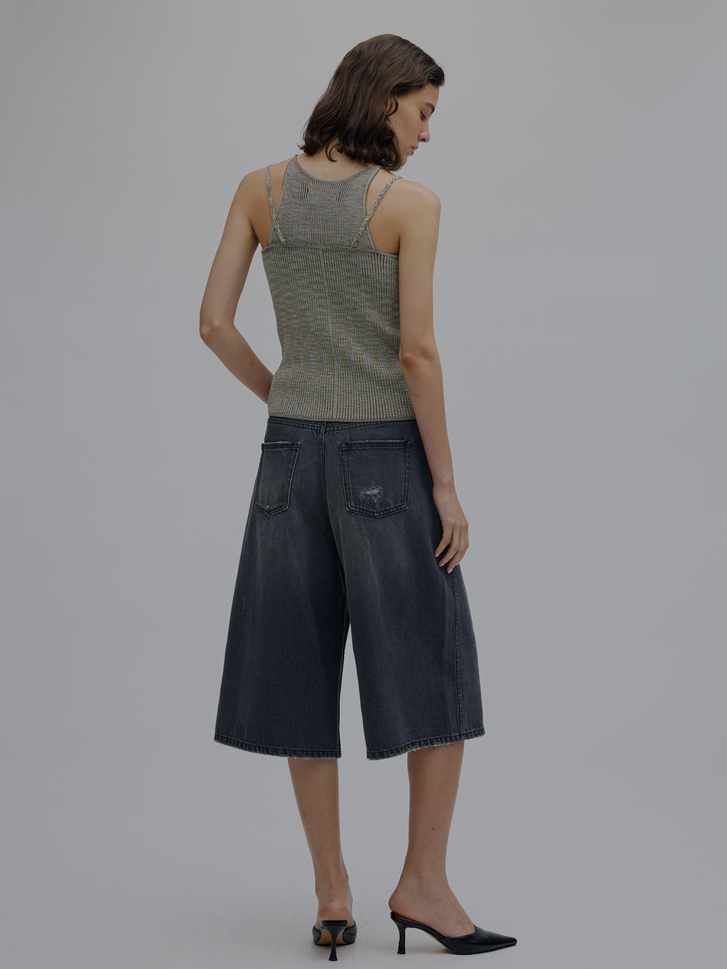 LOOSE DENIM HALF PANTS