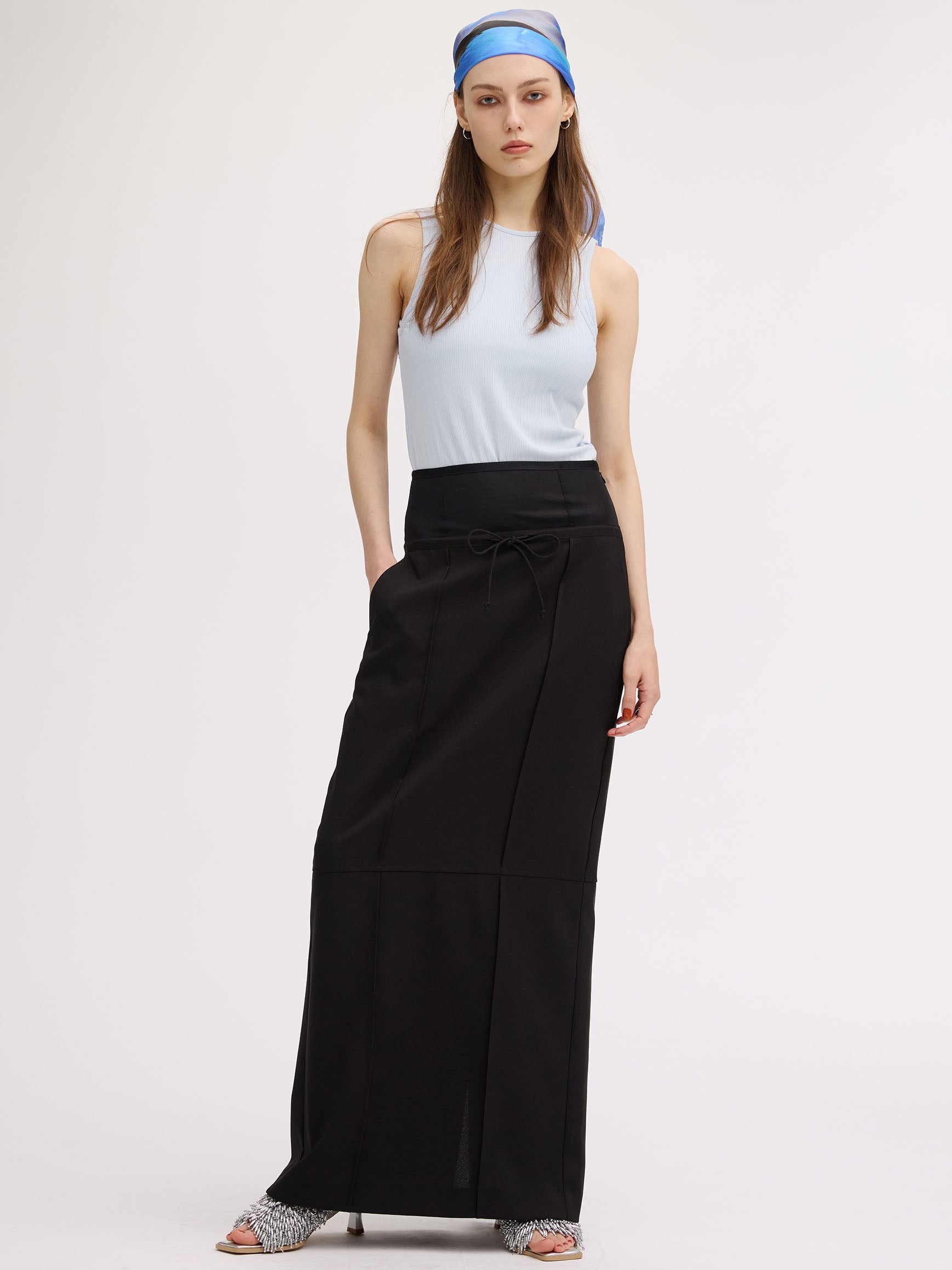 PIN TUCK PENCIL CORSET SKIRT