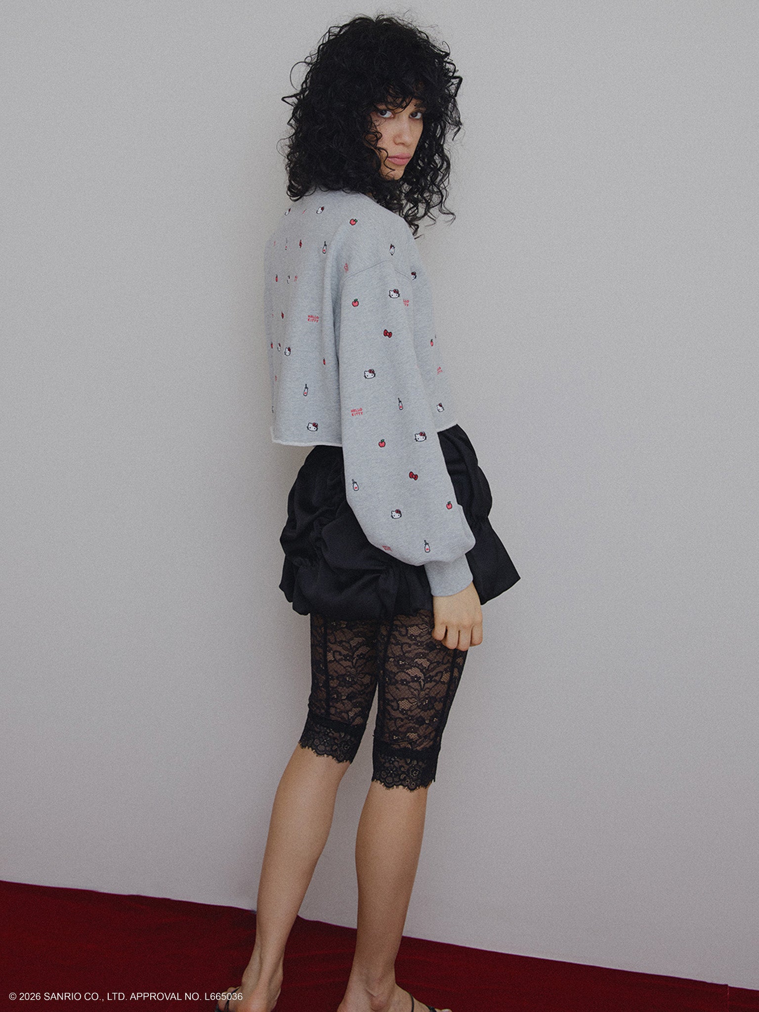 HELLO KITTY×Ameri EMBROIDERY SWEAT TOP