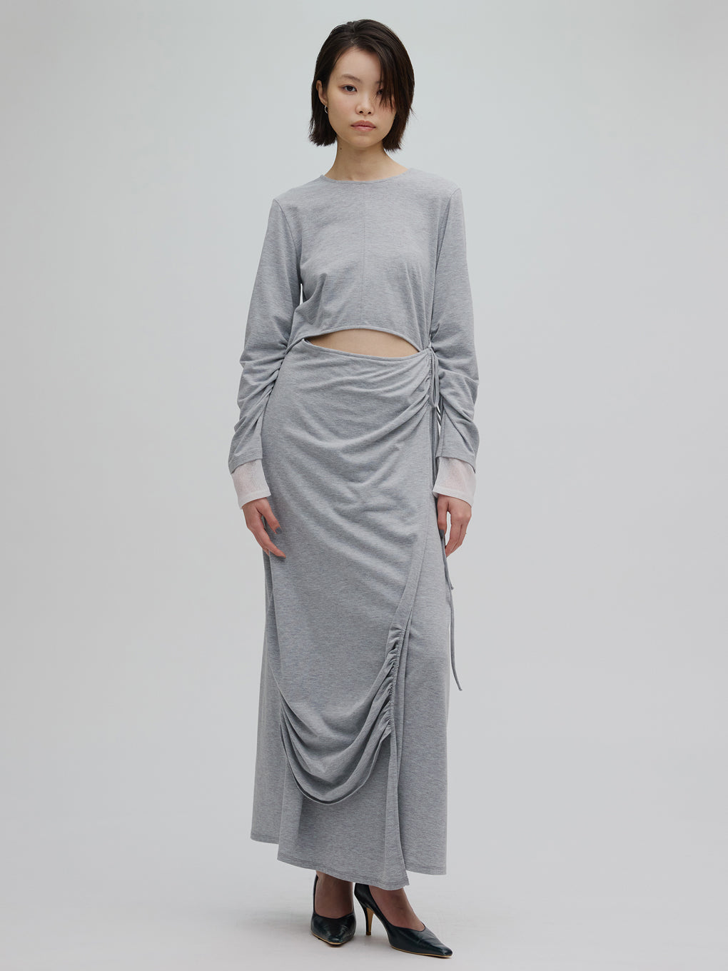 WAIST TIE LAYERD DRESS