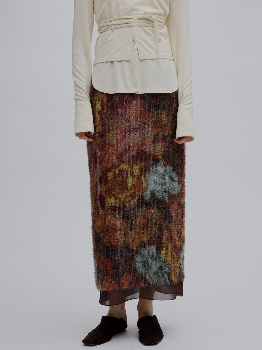 WOVEN PATTERN FLOWER SKIRT
