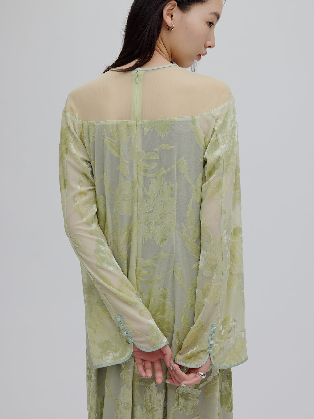 SHEER JACQUARD A LINE DRESS