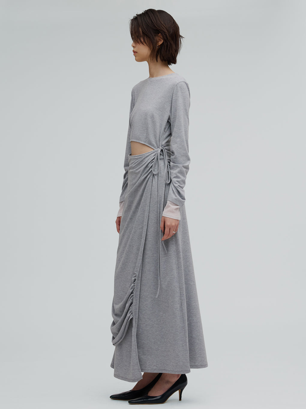 WAIST TIE LAYERD DRESS