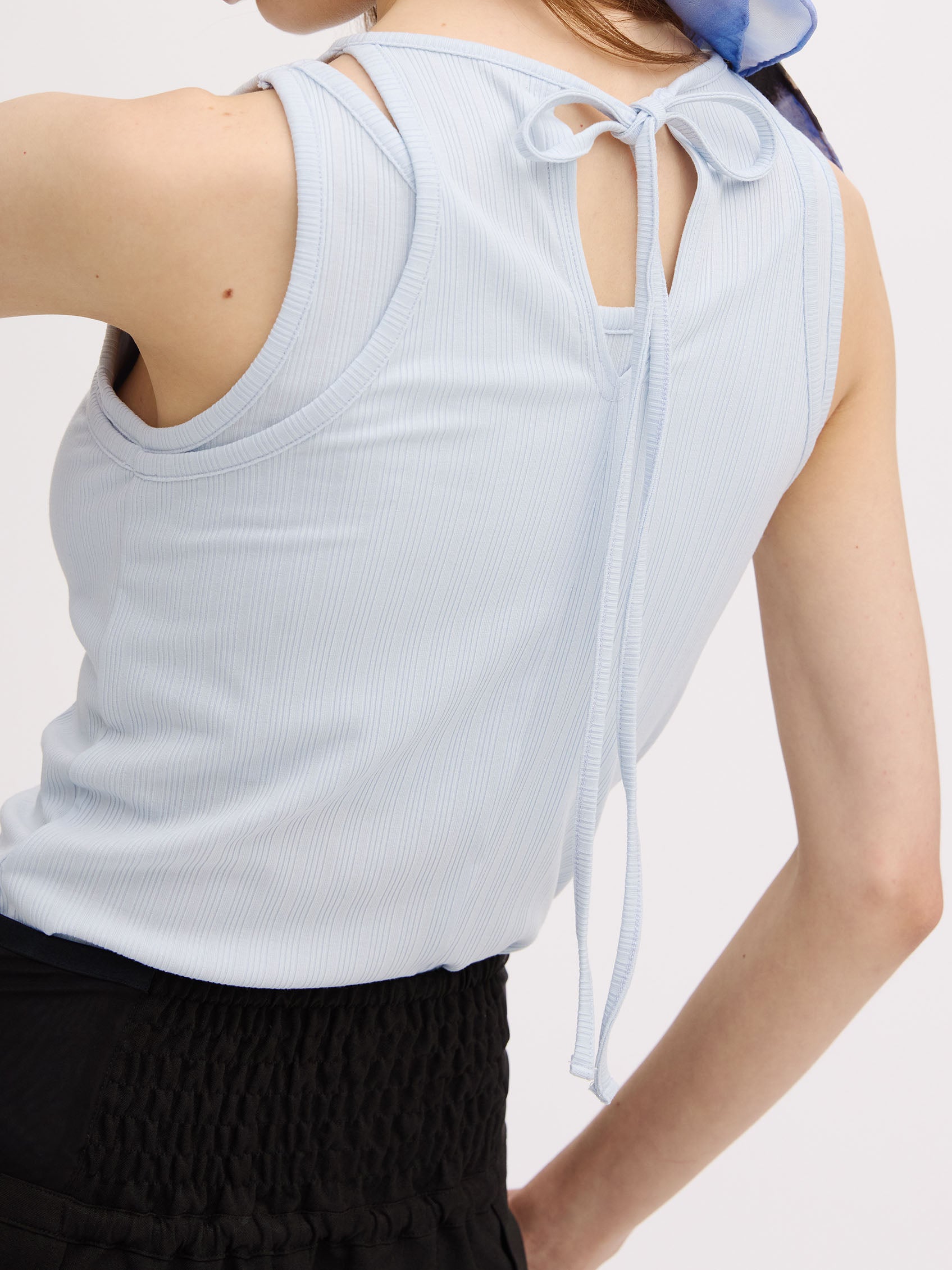 LAYERED BACK RIBBON TANK