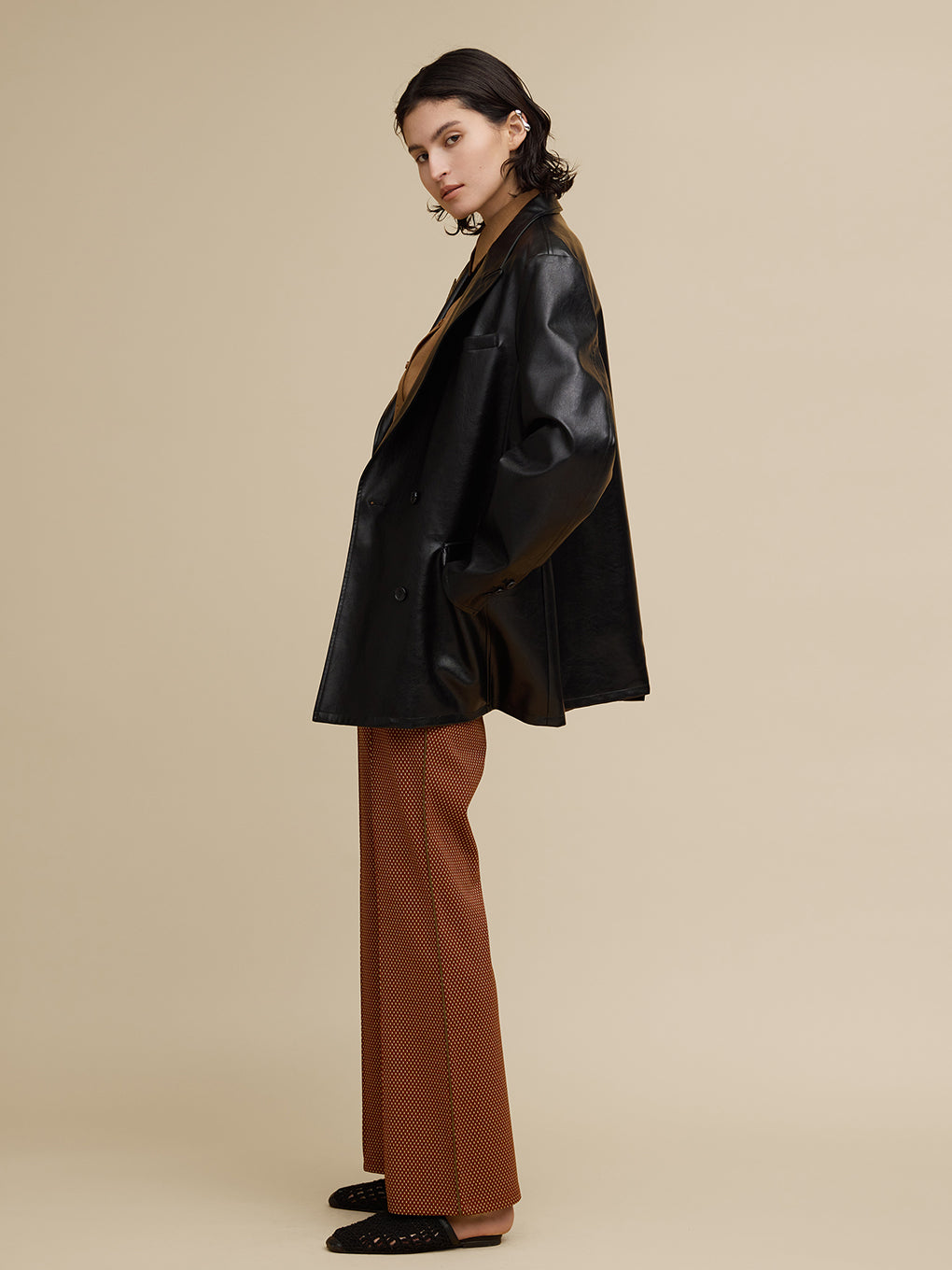 LUSTER FAKE LEATHER JACKET