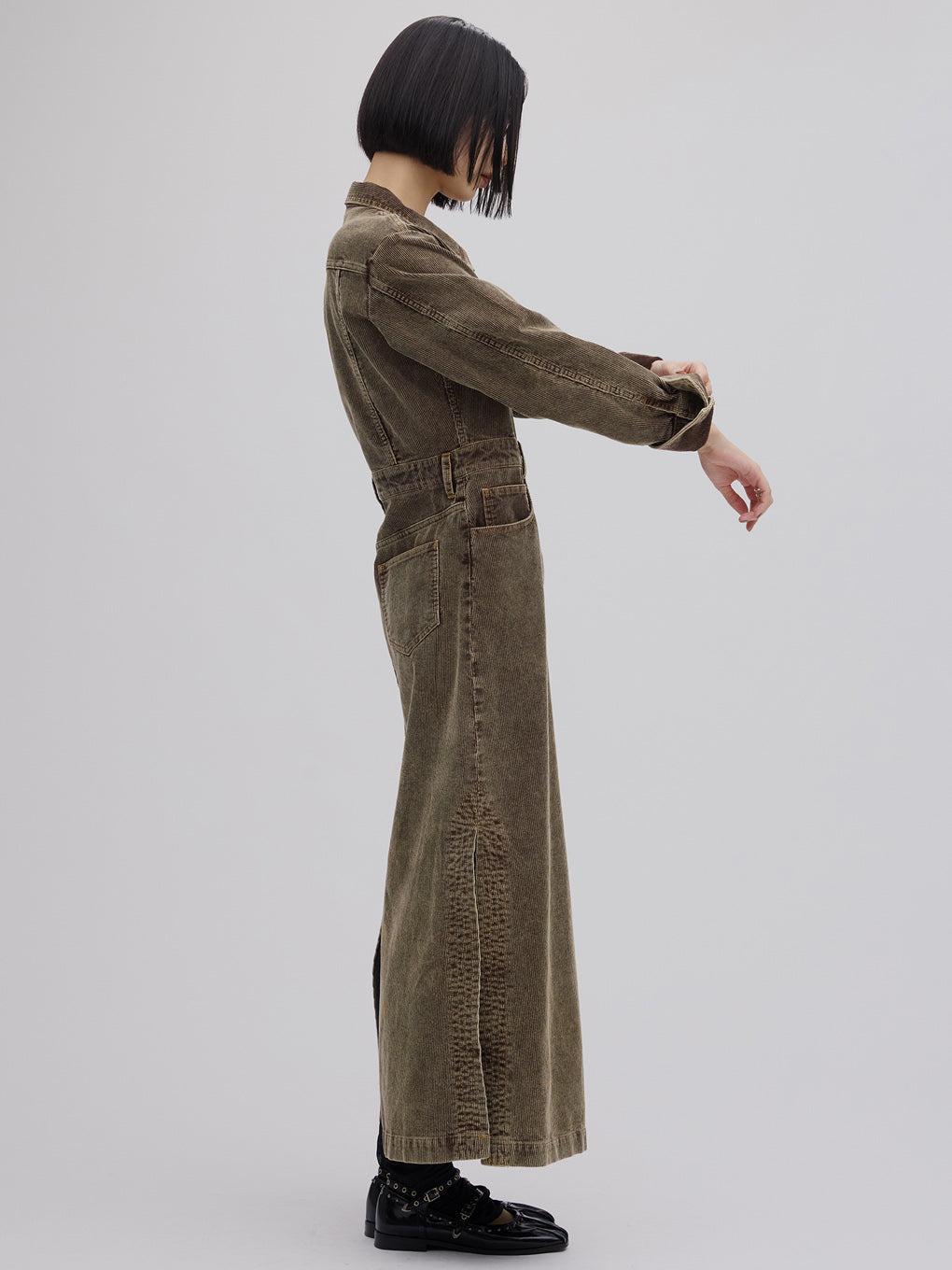 I LINE CORDUROY SHIRT DRESS