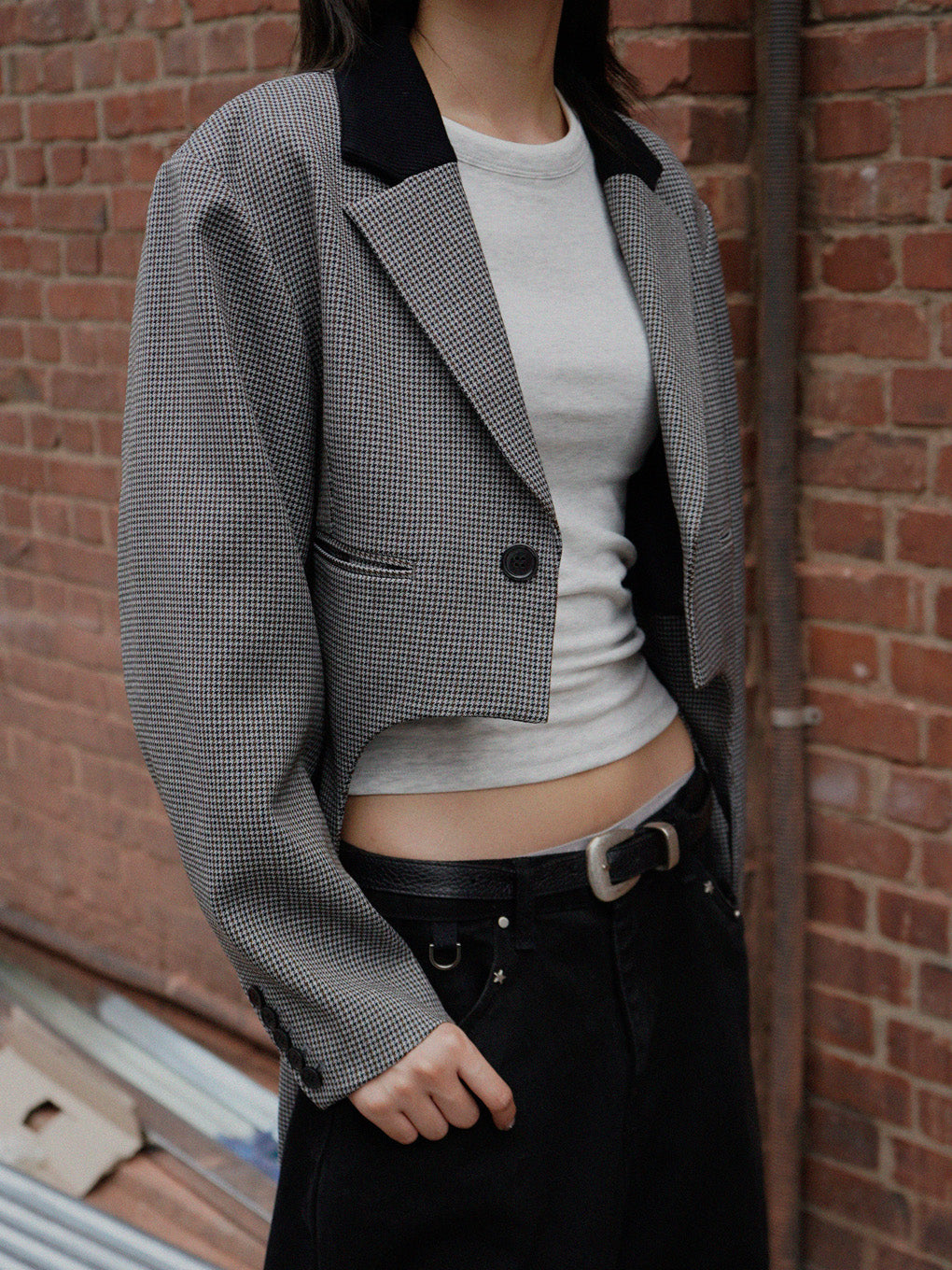 BONBOM×Ameri HOUNDSTOOTH GARTER JACKET