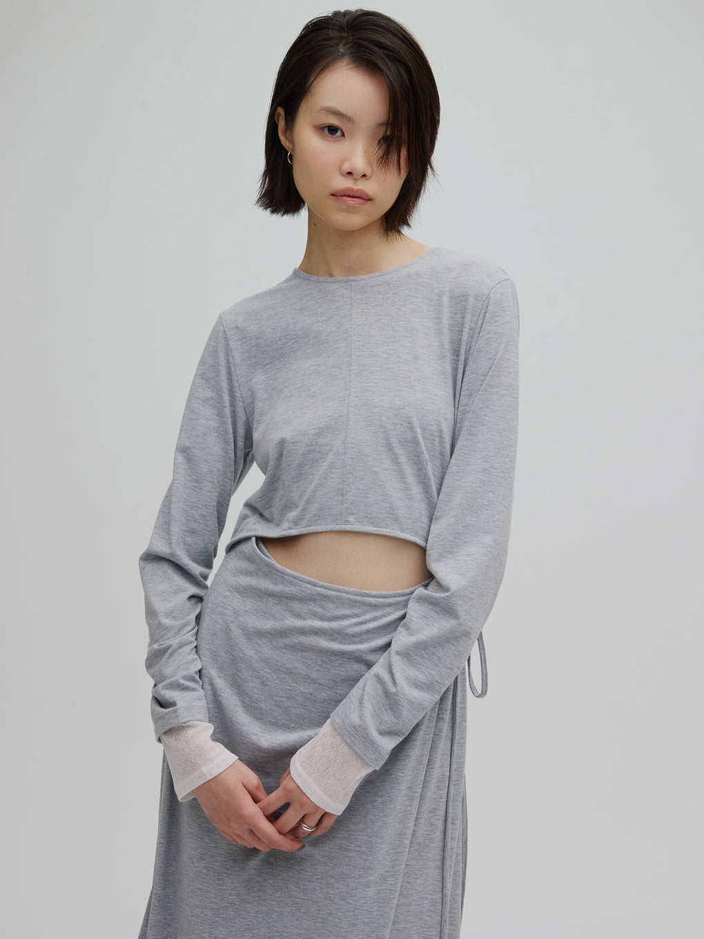 WAIST TIE LAYERD DRESS