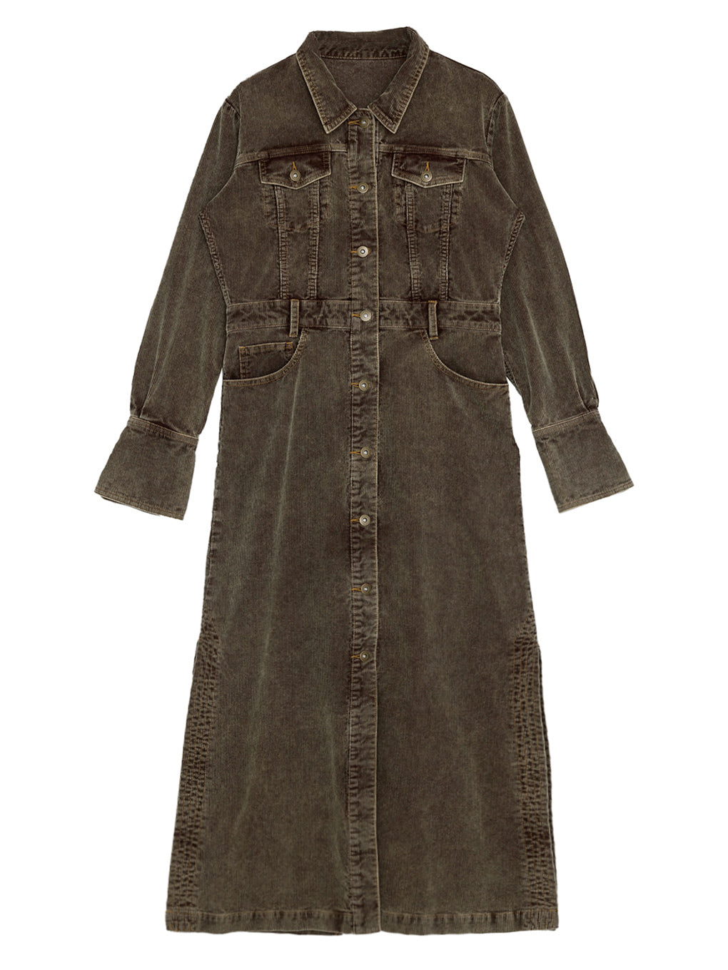 I LINE CORDUROY SHIRT DRESS