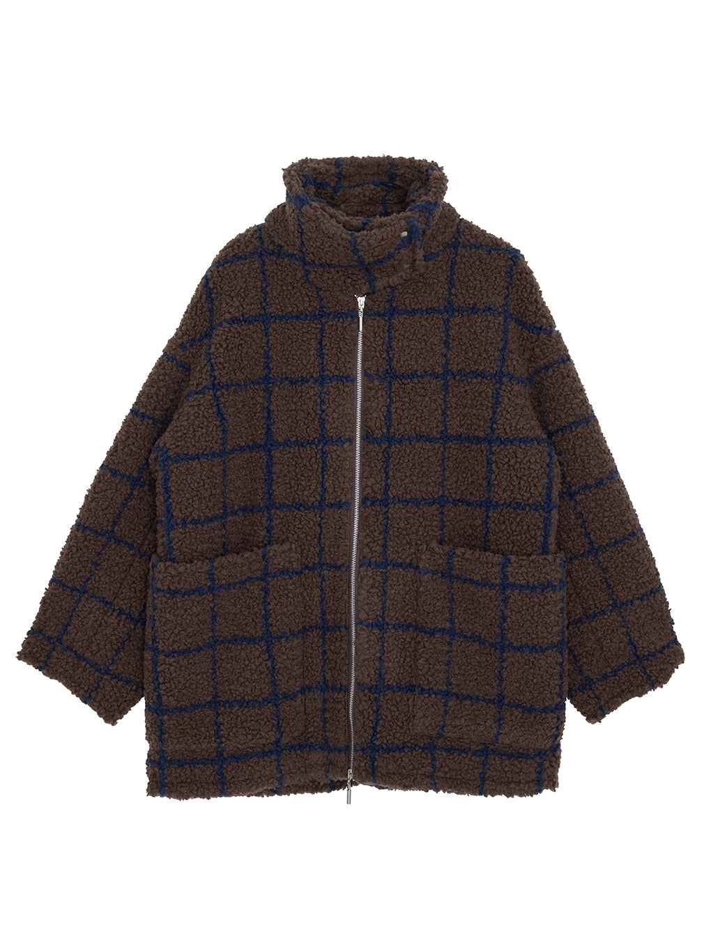 UND WINDOWPANE ZIPUP MIDI COAT