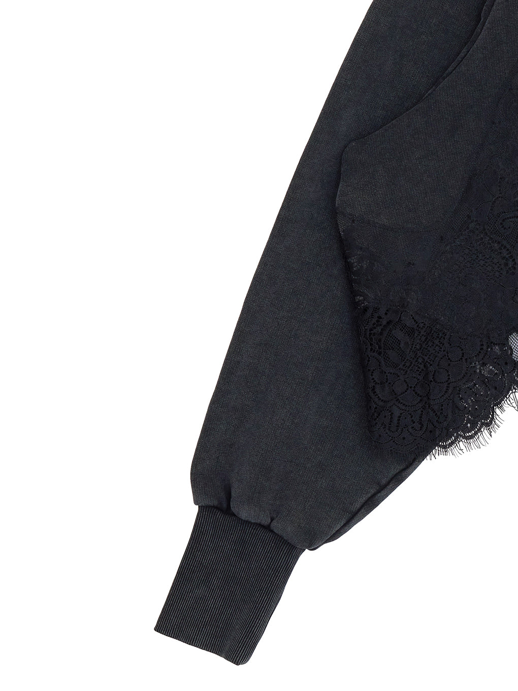 CHEMICAL OVERDYE LACE SWEAT TOP