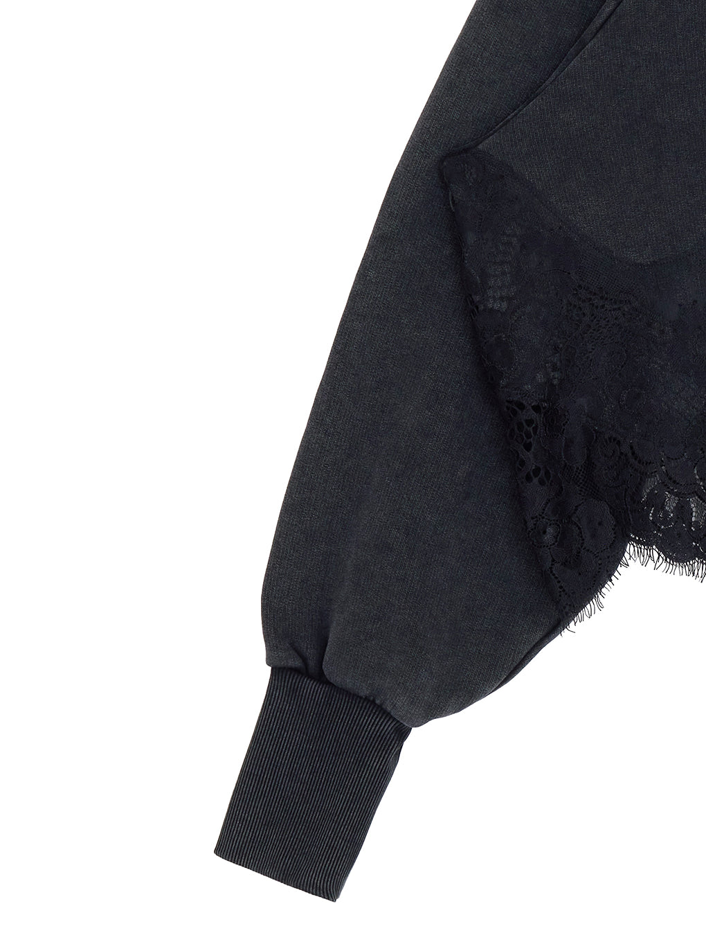 CHEMICAL OVERDYE LACE SWEAT TOP