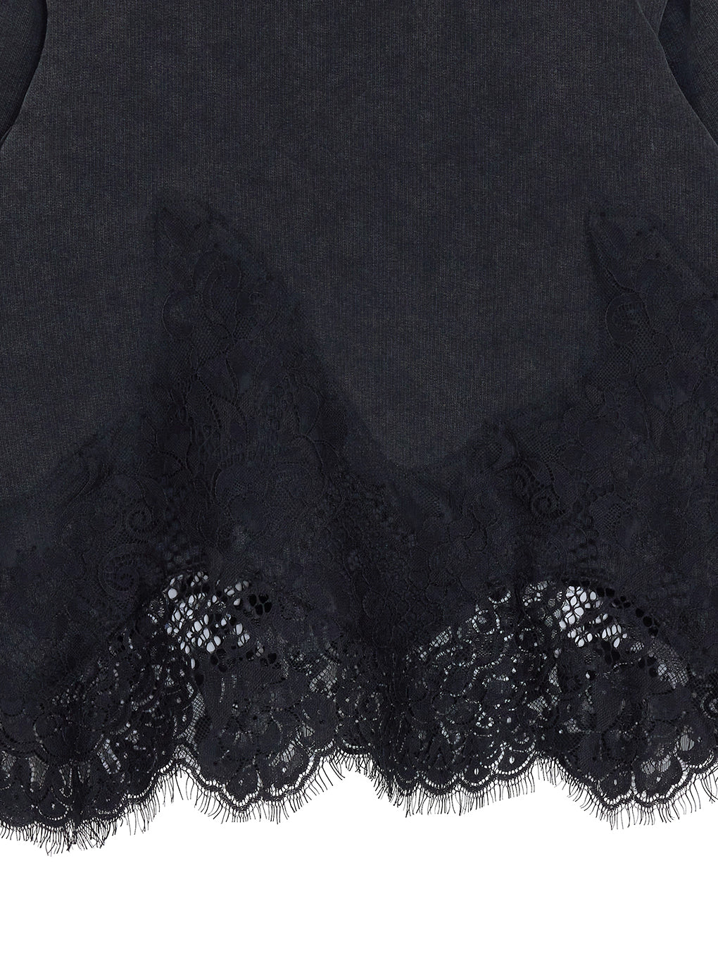 CHEMICAL OVERDYE LACE SWEAT TOP