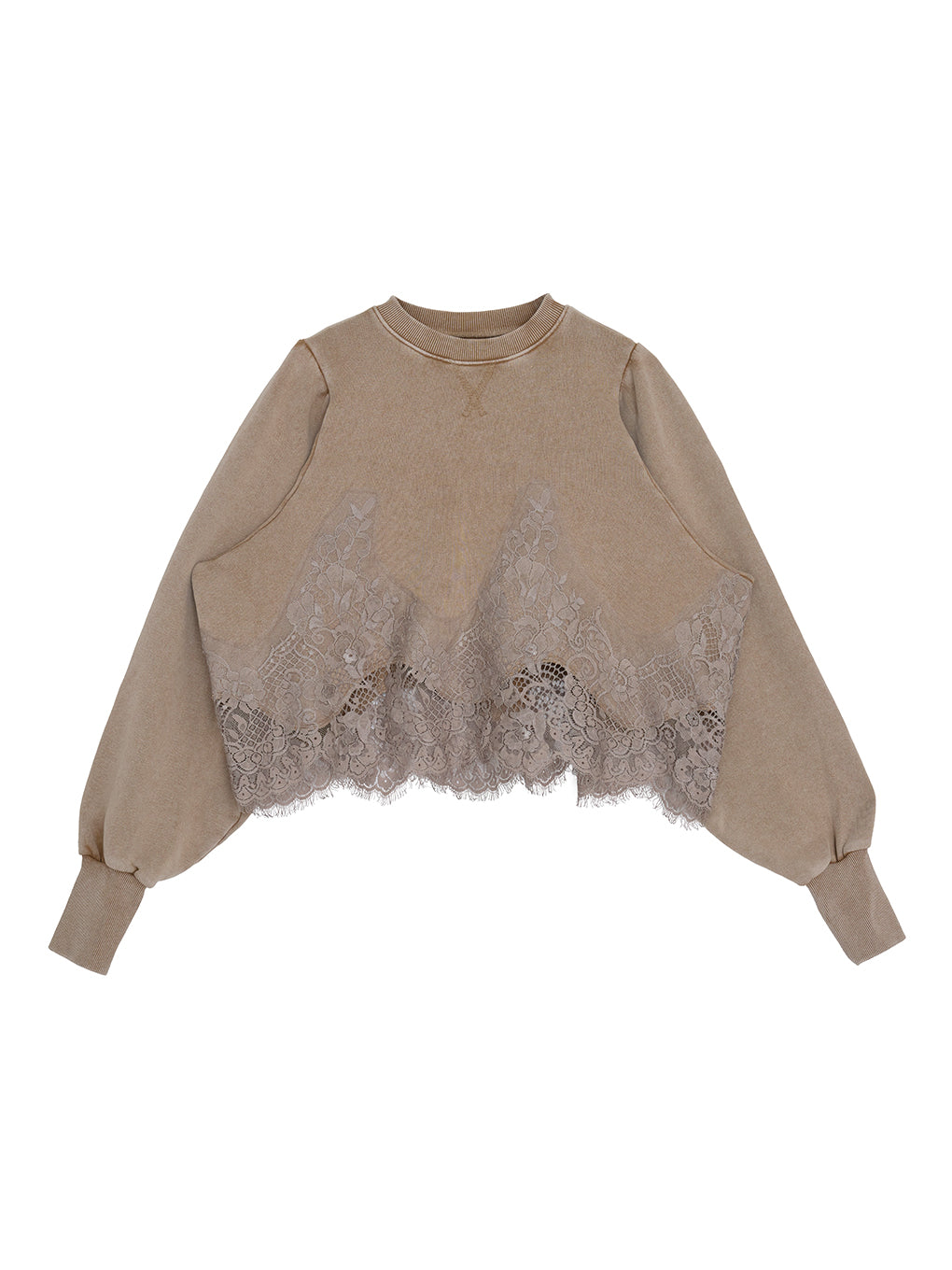 CHEMICAL OVERDYE LACE SWEAT TOP