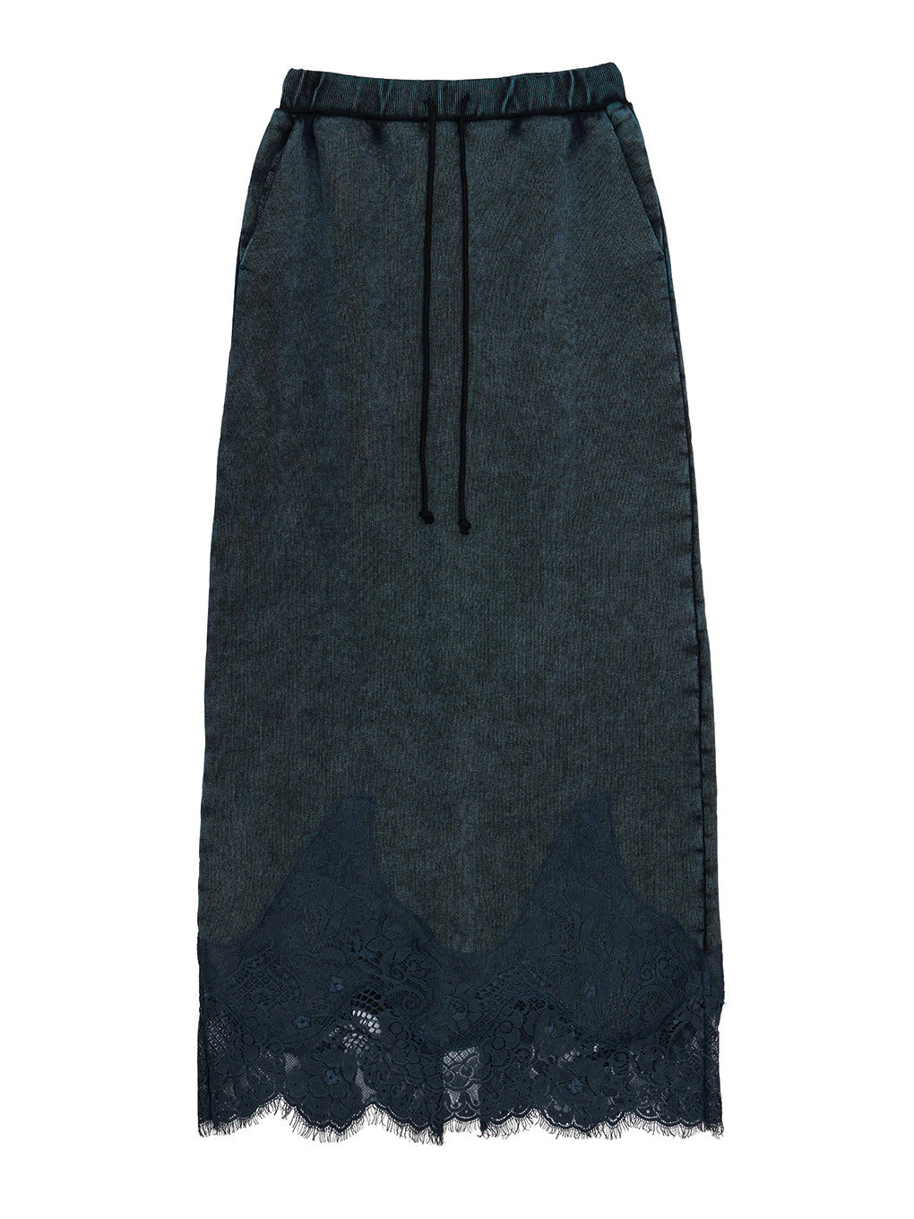 CHEMICAL OVERDYE LACE SWEAT SKIRT
