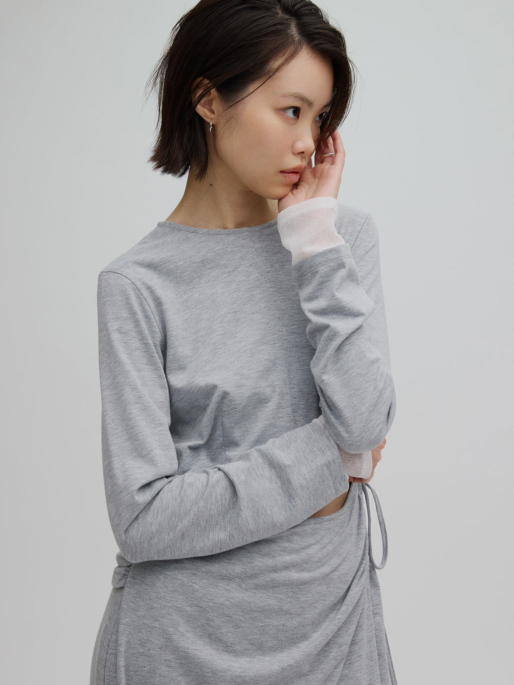 WAIST TIE LAYERD DRESS