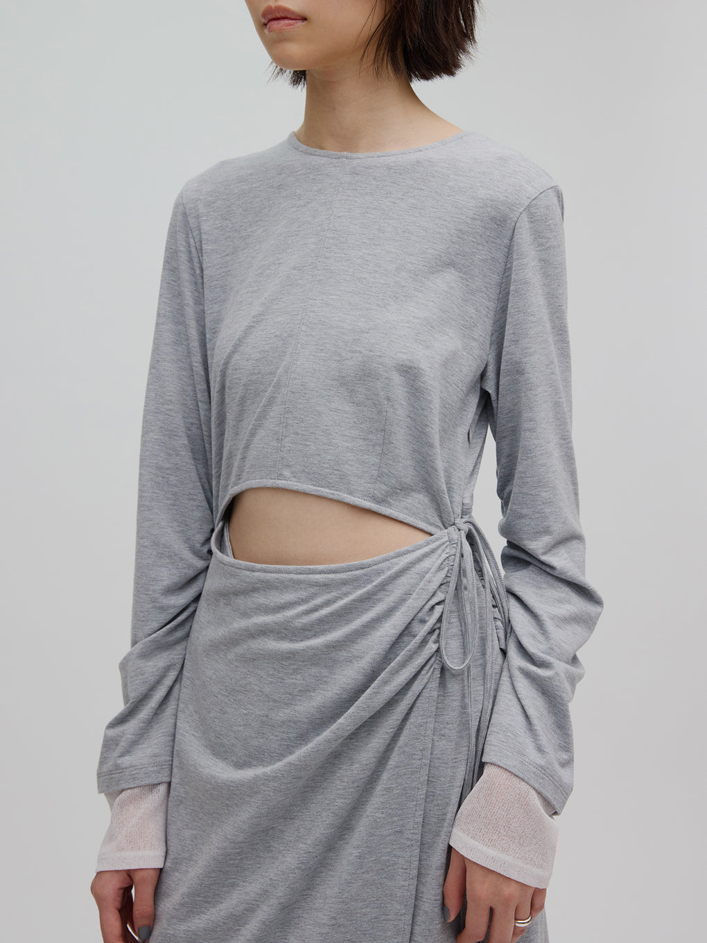 WAIST TIE LAYERD DRESS