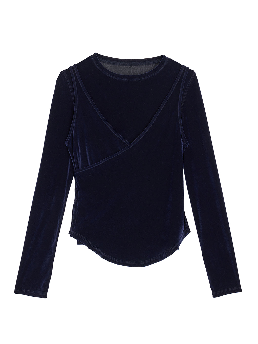 CROSS LAYERED FLOCKY TULLE TOP