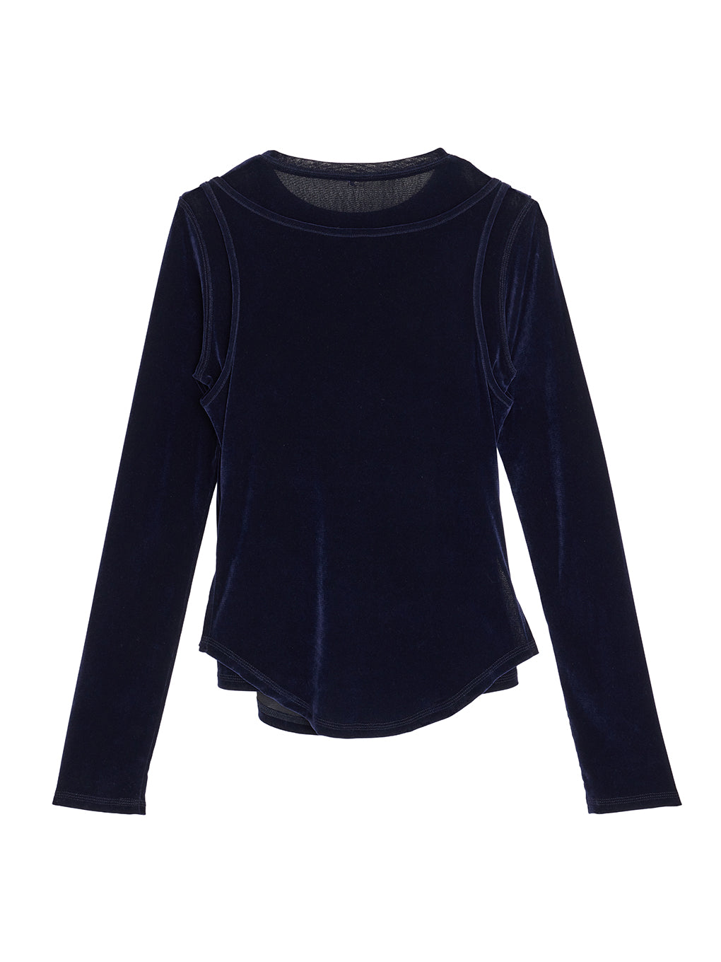 CROSS LAYERED FLOCKY TULLE TOP