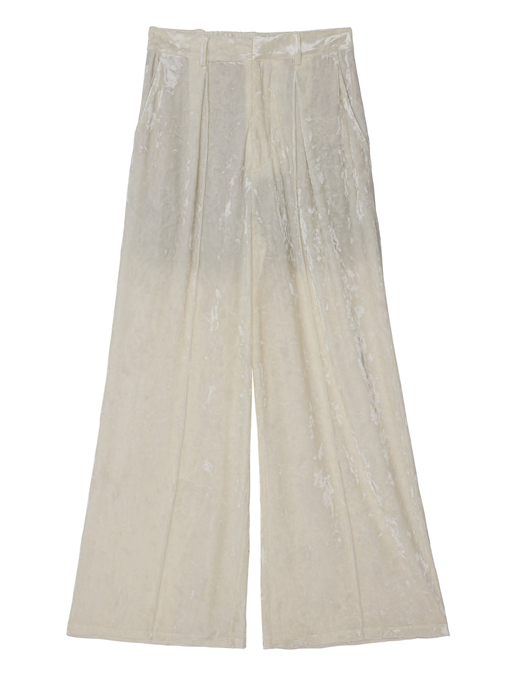 ACETATE VELOUR STRAIGHT WIDE PANTS